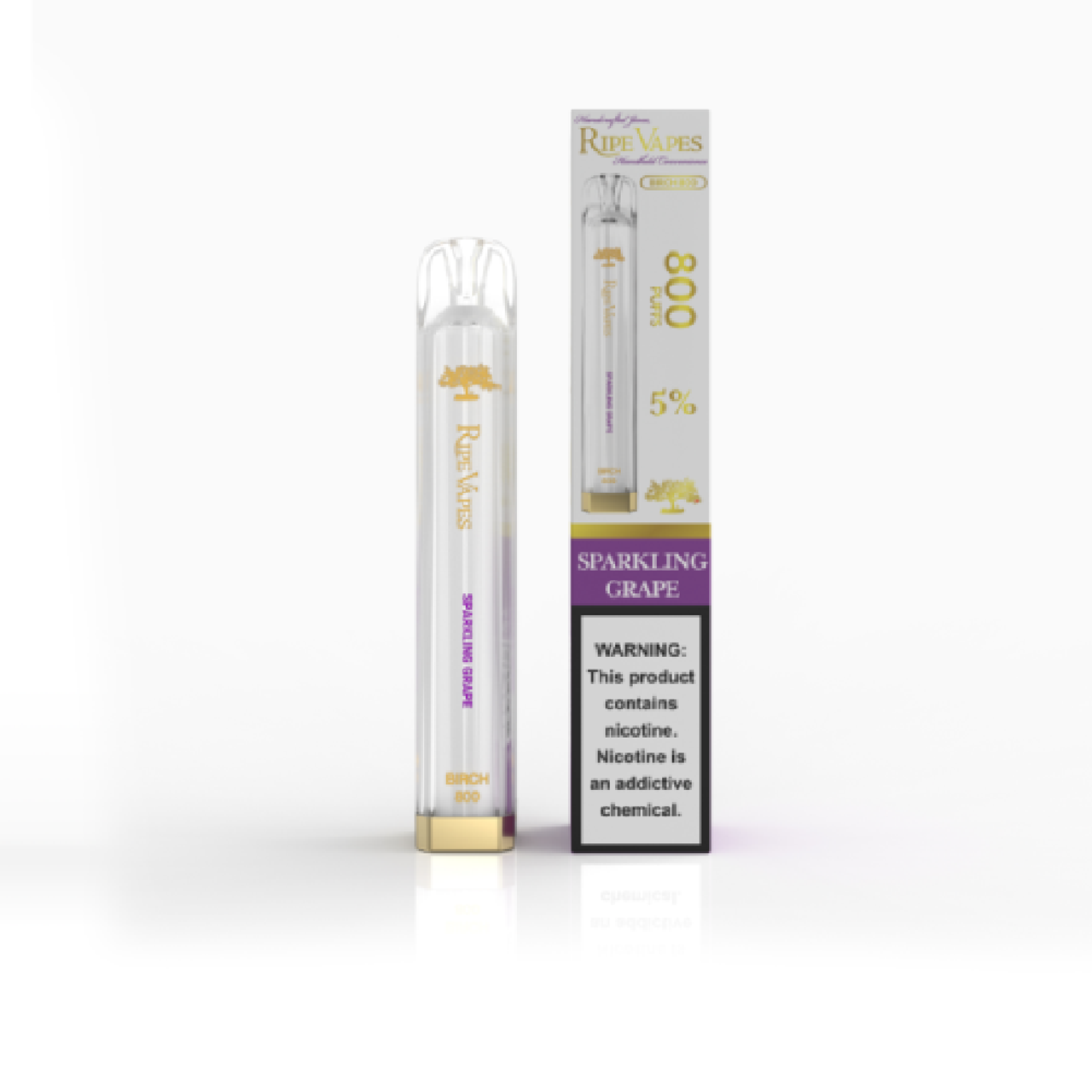Ripe Vape Birch Disposable Sparkling Grape with packaging