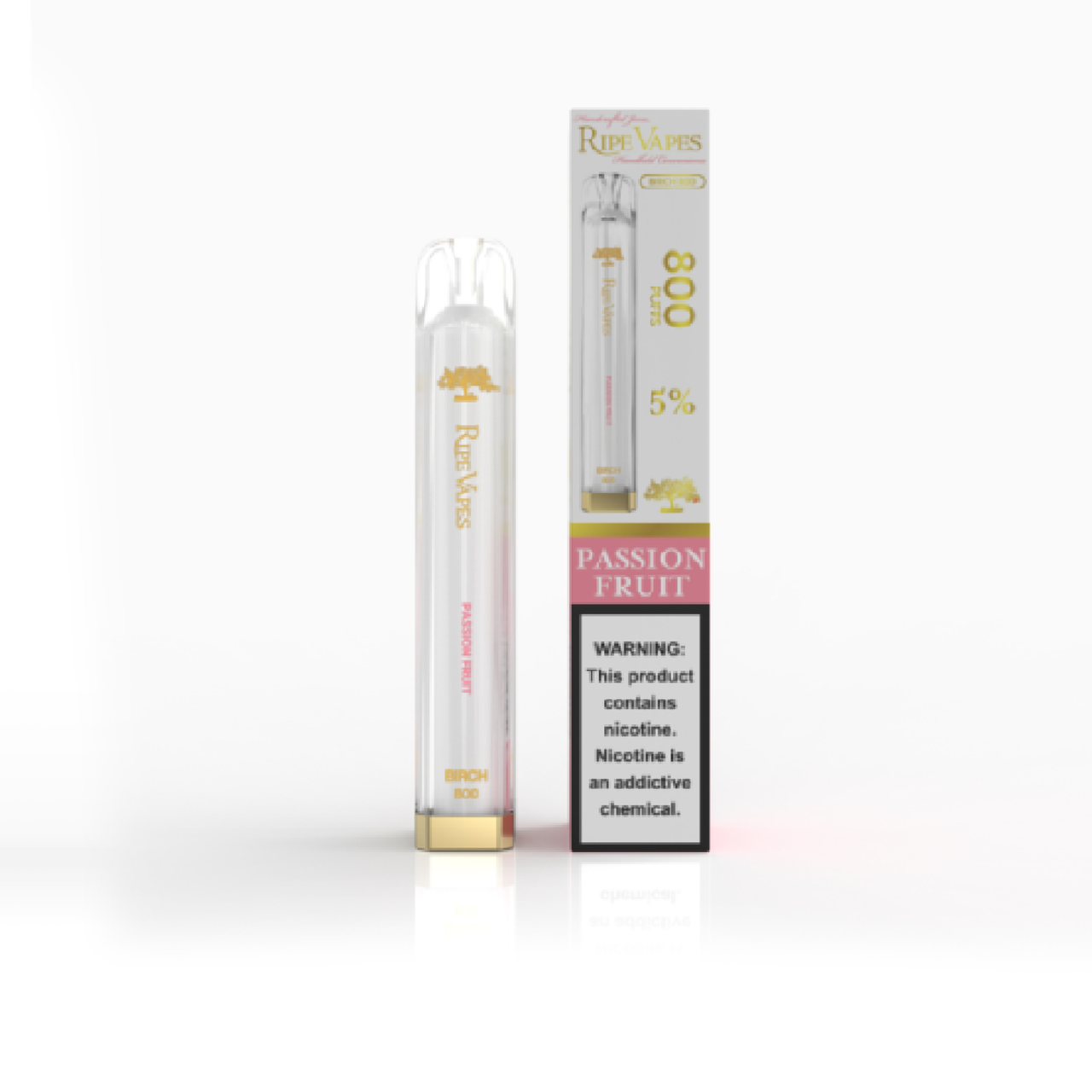 Ripe Vape Birch Disposable Passion Fruit with packaging