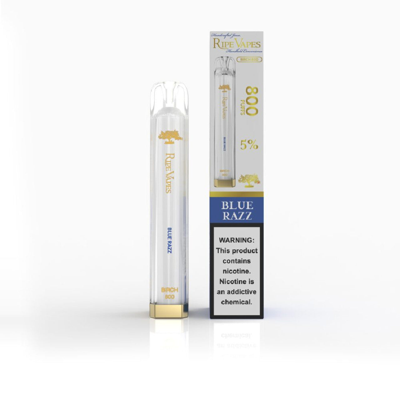 Ripe Vape Birch Disposable Blue Razz with packaging