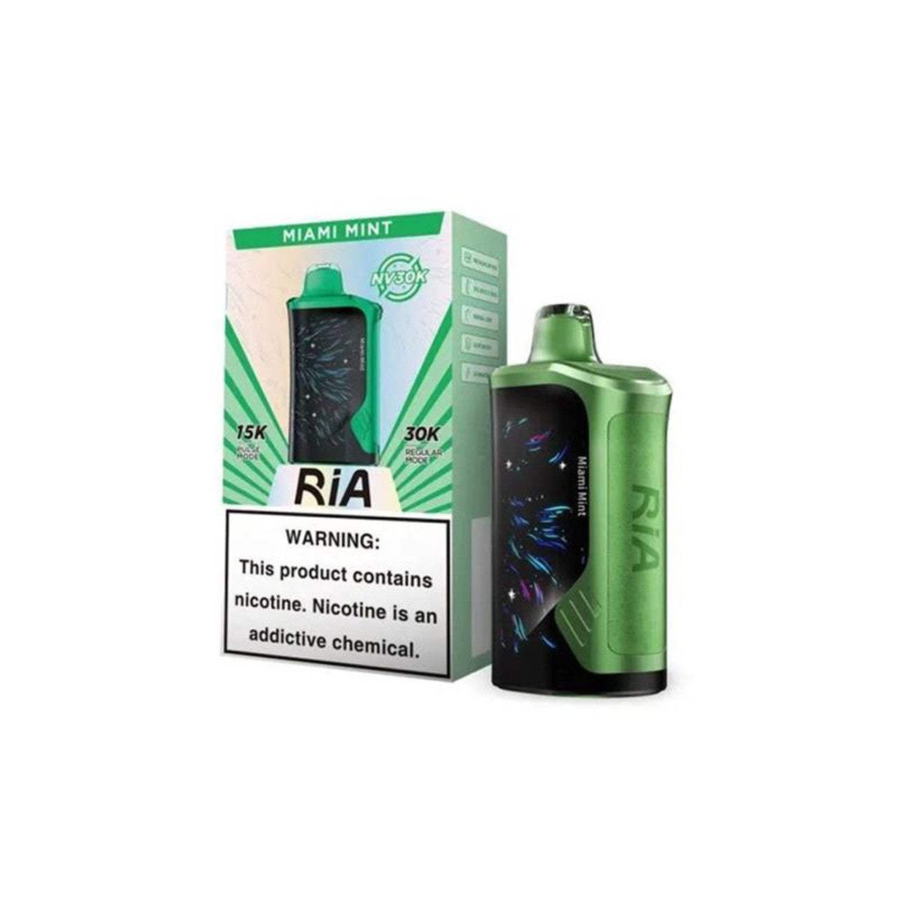 Geek Bar RIA NV30K Disposable Miami Mint with packaging