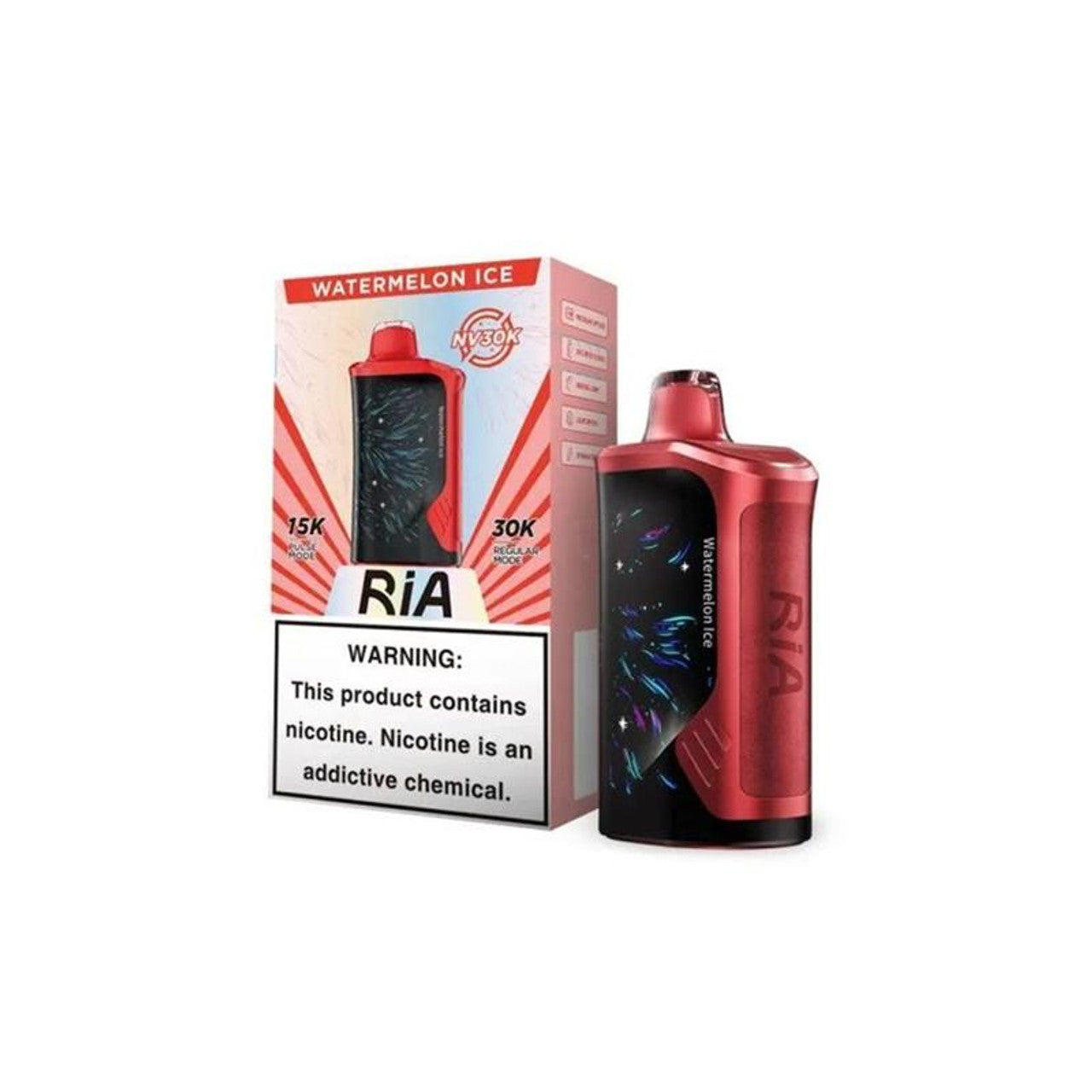 Geek Bar RIA NV30K Disposable Watermelon Ice with packaging