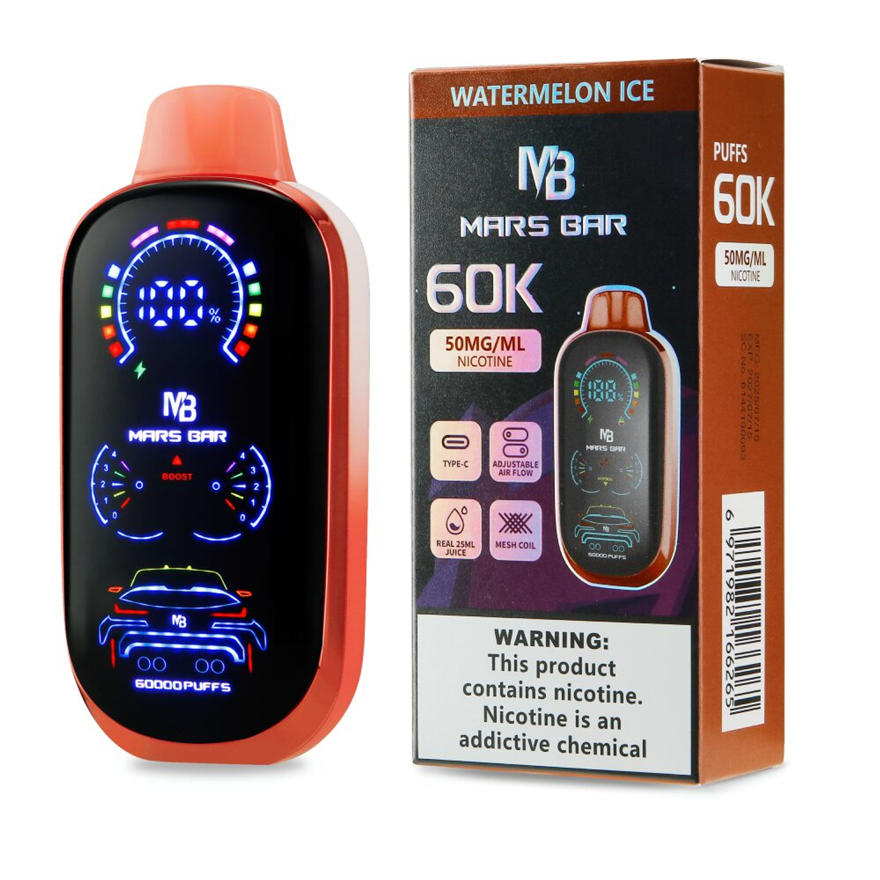 Mars Bar 60K Disposable Watermelon Ice with packaging