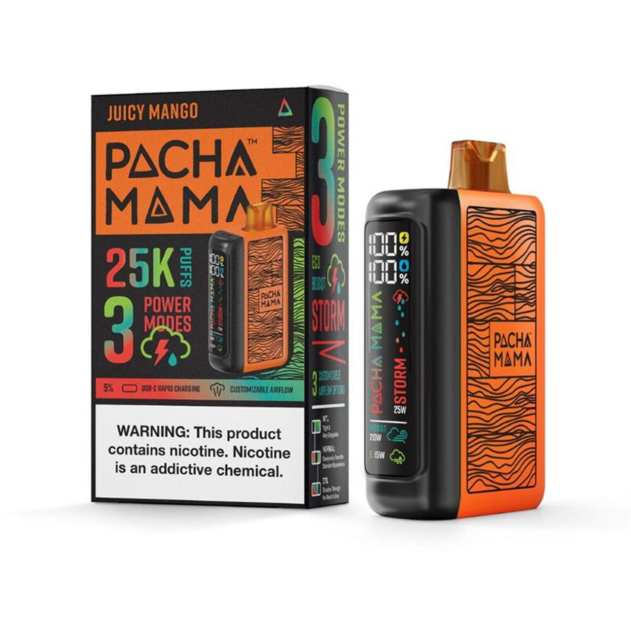 Pachamama 25k Disposable Juicy Mango with packaging
