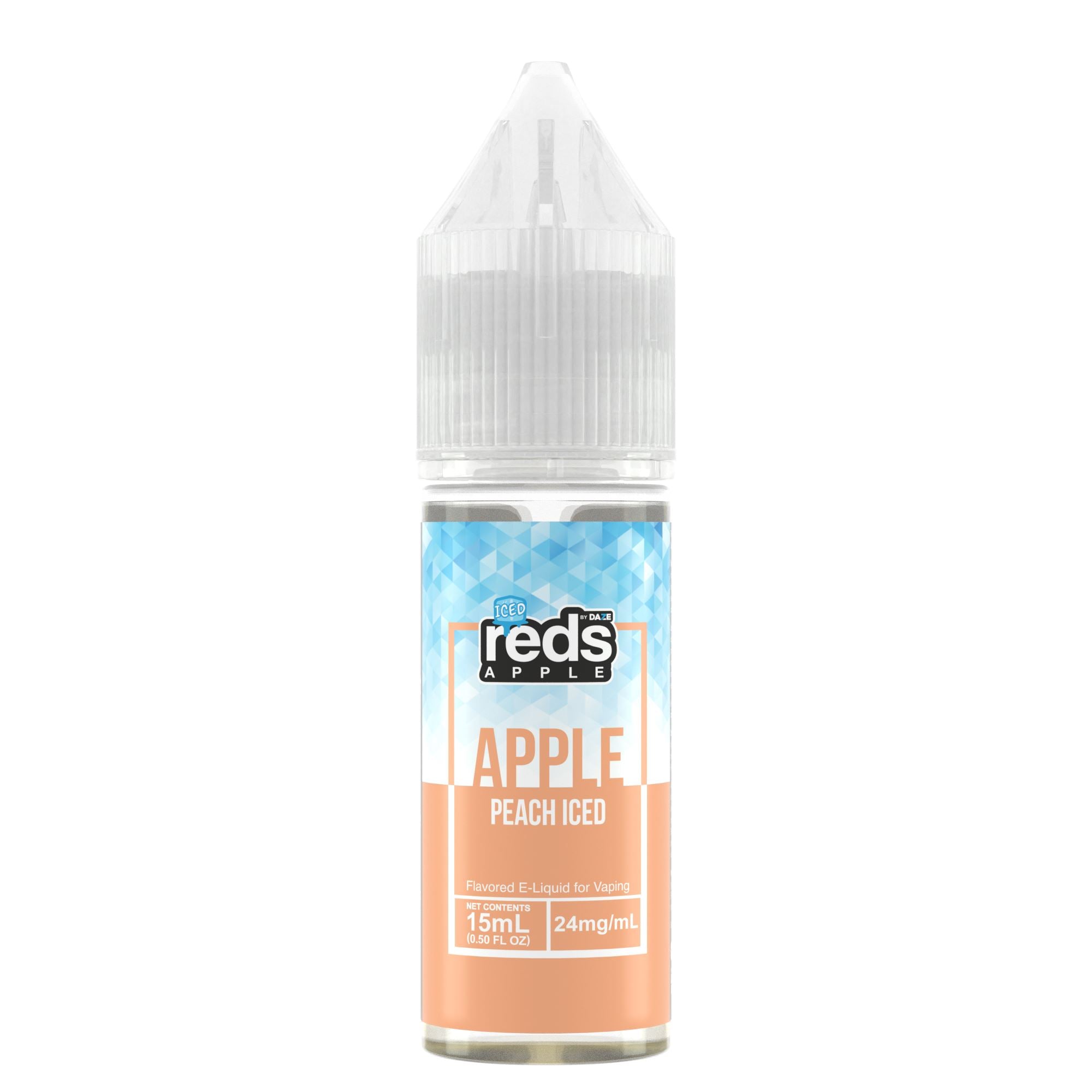 7Daze Reds Salt Series E-Liquid 15mL (Salt Nic) peach iced bottle