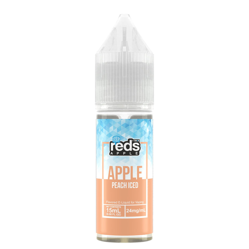 7Daze Reds Salt Series E-Liquid 15mL (Salt Nic) peach iced bottle