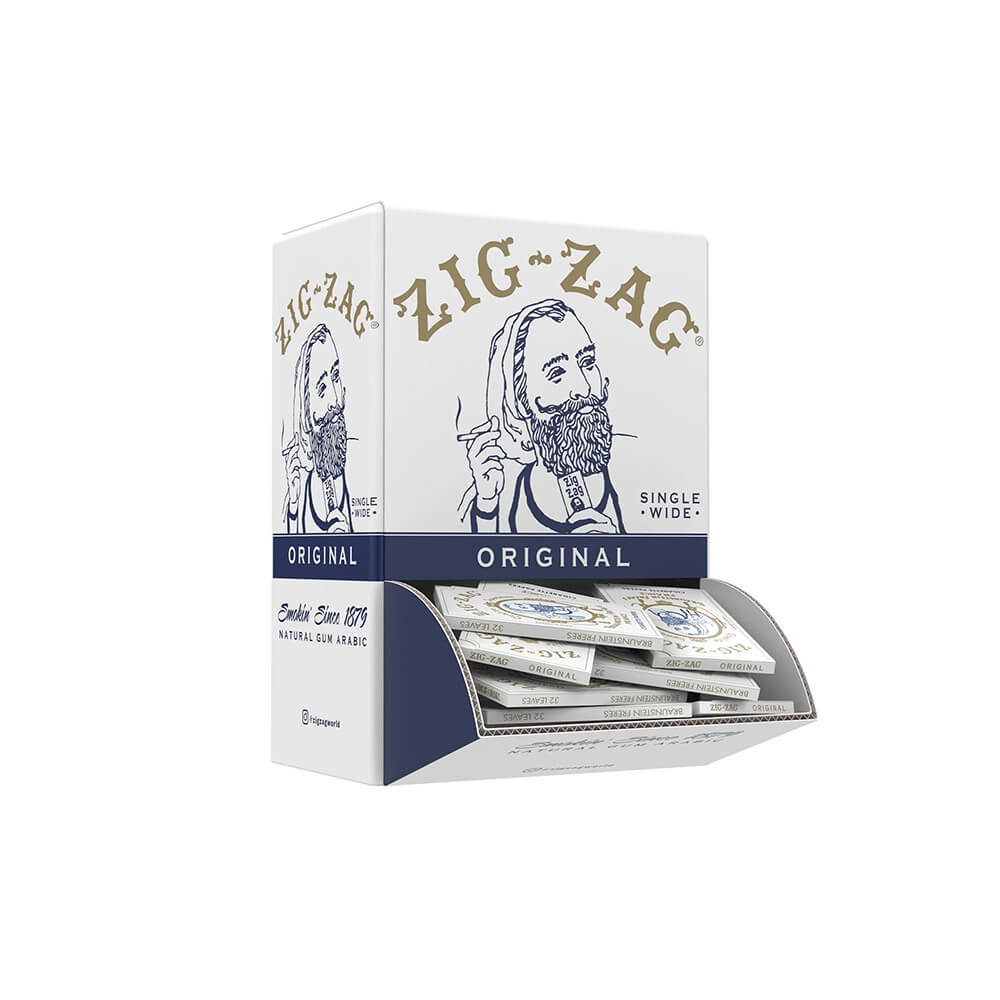 Zig Zag Original White Rolling Papers 32-Sheet Booklet - 48-Booklet Display | 48ct Display with Packaging