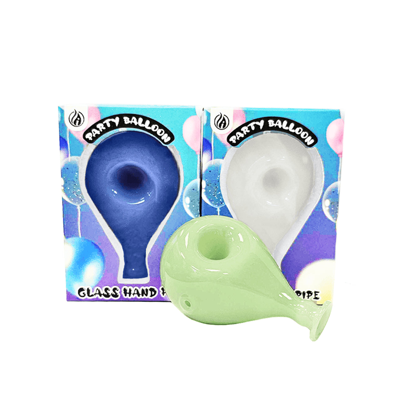 Focus (Hand Pipe) Balloon Design Glass 3.3" Group Photo
