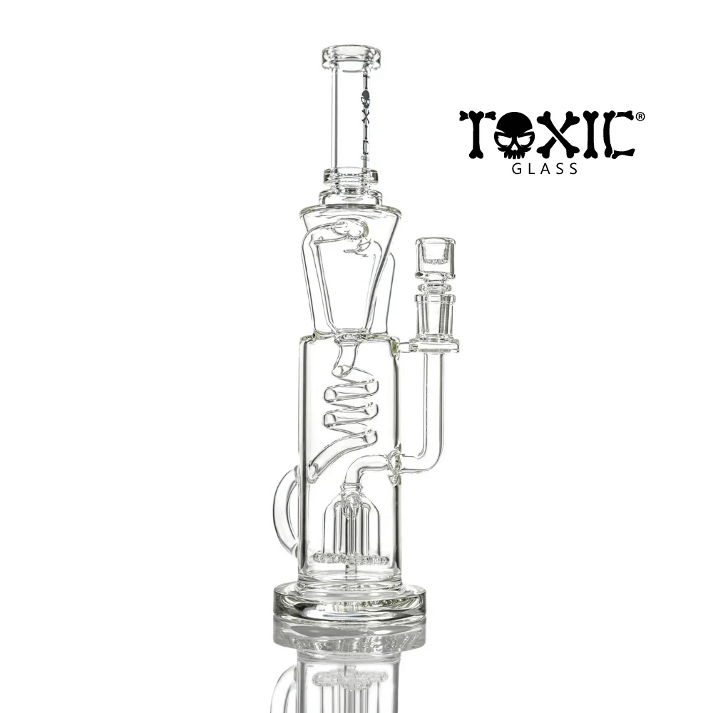 MKGlass (Water Pipe) TX84 Toxic Squid Perc Twister Recycler Clear