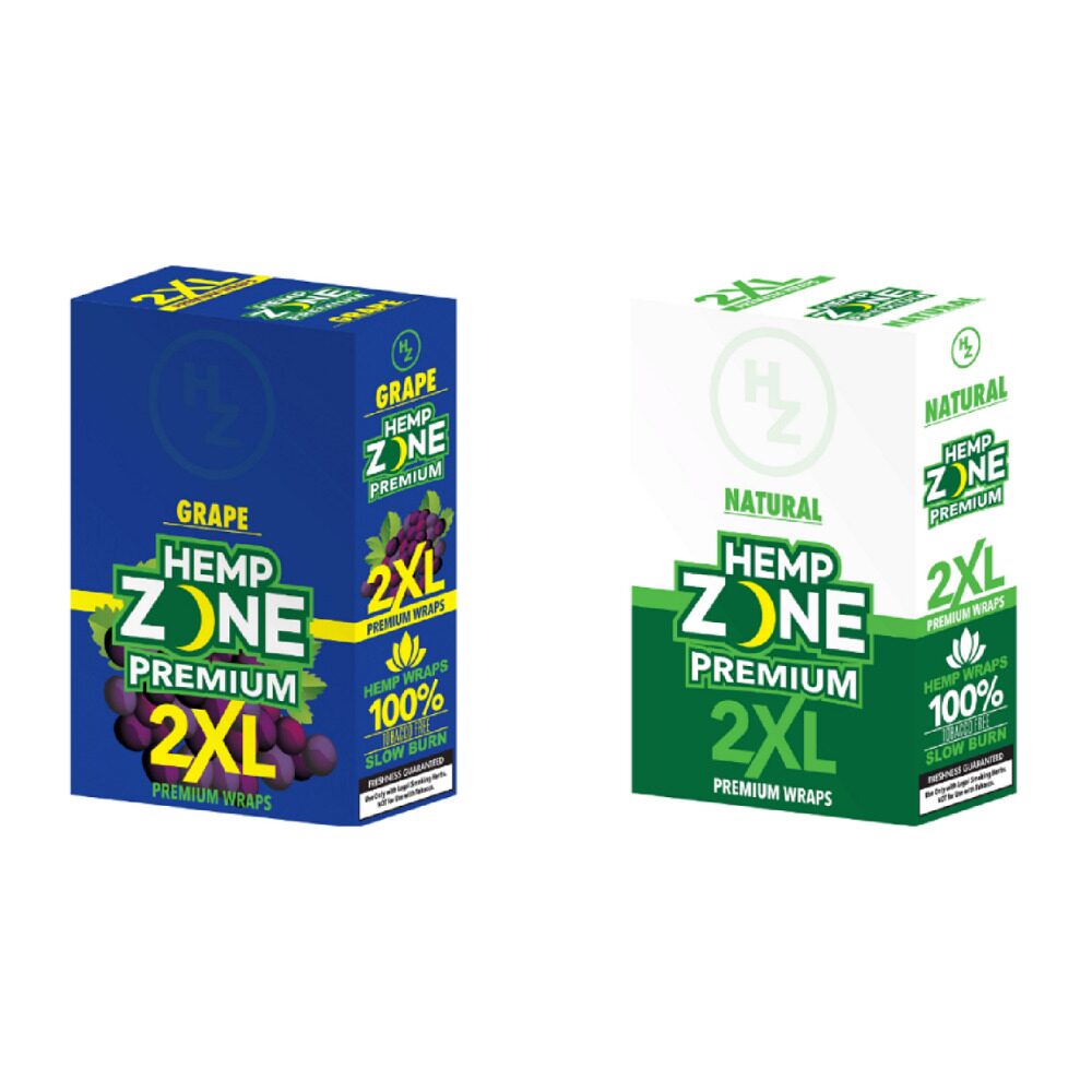 Hemp Zone Premium 2XL Wraps - 25 Pouch Box | Group Photo