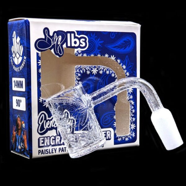 Dogg Lbs (Banger) Everyday Engraved Paisley Quartz Banger 14mm 90 Degree