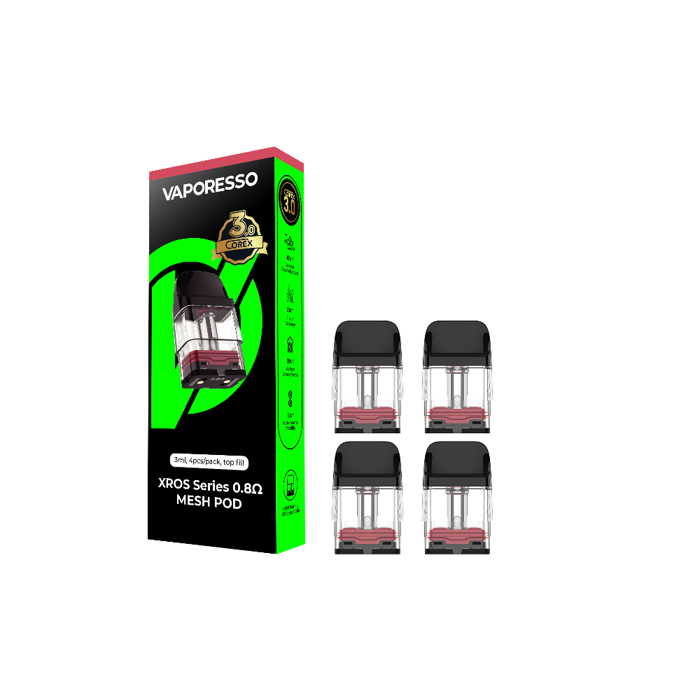 Vaporesso XROS COREX 3.0 4-Pack 3mL Top-Fill Replacement Pods 0.8ohm