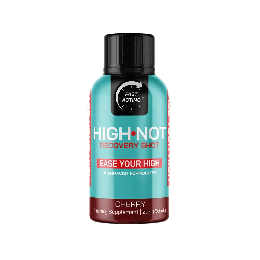 High Not THC Recovery Liquid Shots 60mL - 12pc Display Cherry Regular Strength