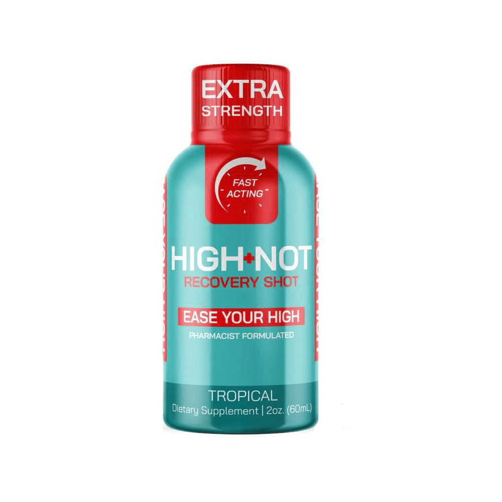 High Not THC Recovery Liquid Shots 60mL - 12pc Display Tropical Extra Strength