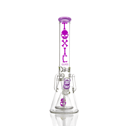 MKGlass (Water Pipe) TX72 Toxic 16″ Pyramid Recycler Beaker Slime Purple