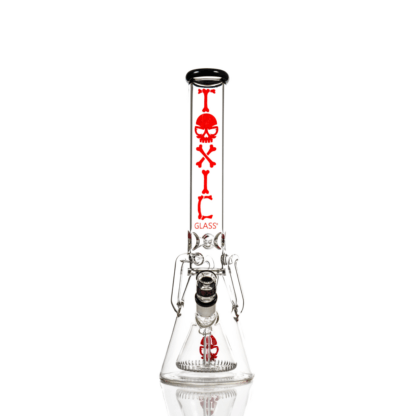 MKGlass (Water Pipe) TX72 Toxic 16″ Pyramid Recycler Beaker Black