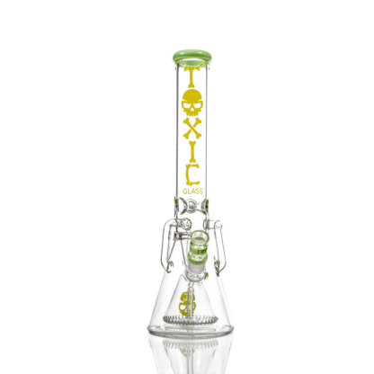 MKGlass (Water Pipe) TX72 Toxic 16″ Pyramid Recycler Beaker Slime Green