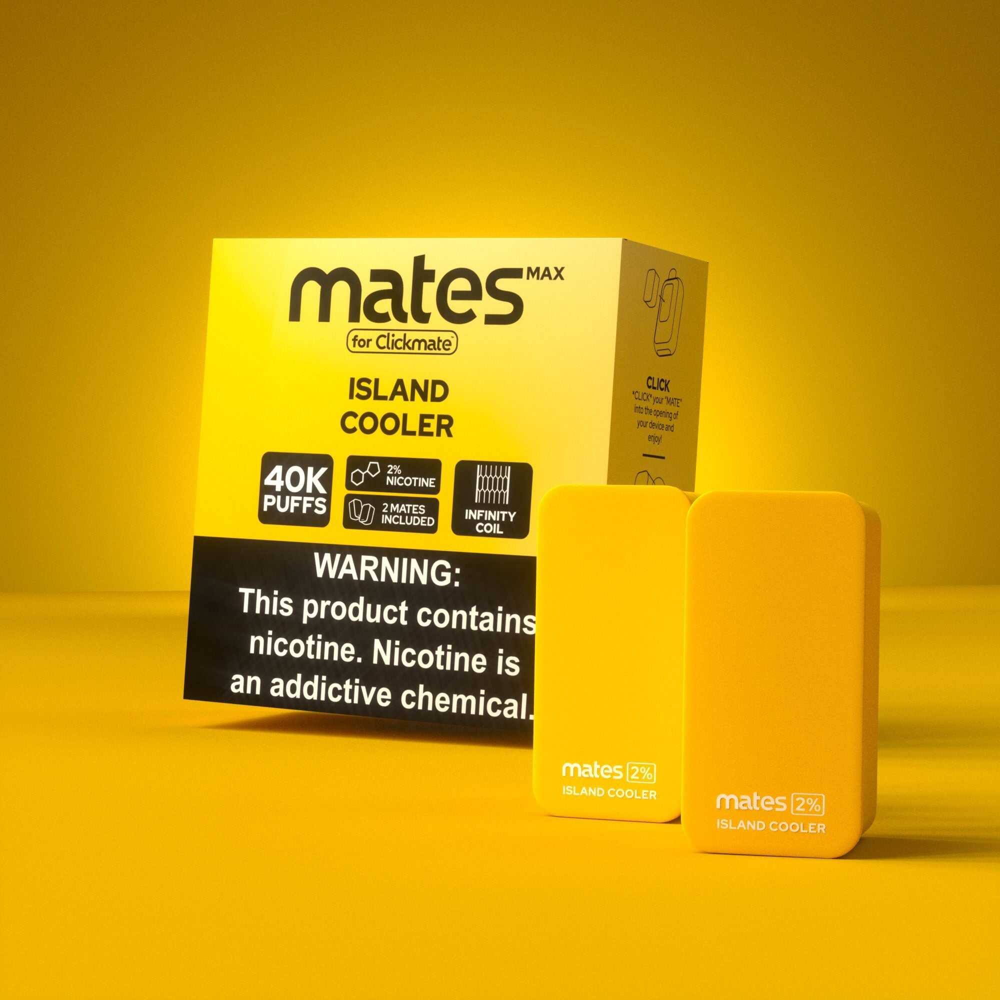 7Daze Clickmates 2% Prefilled Mates MAX (2-Pack) Island Cooler with packaging