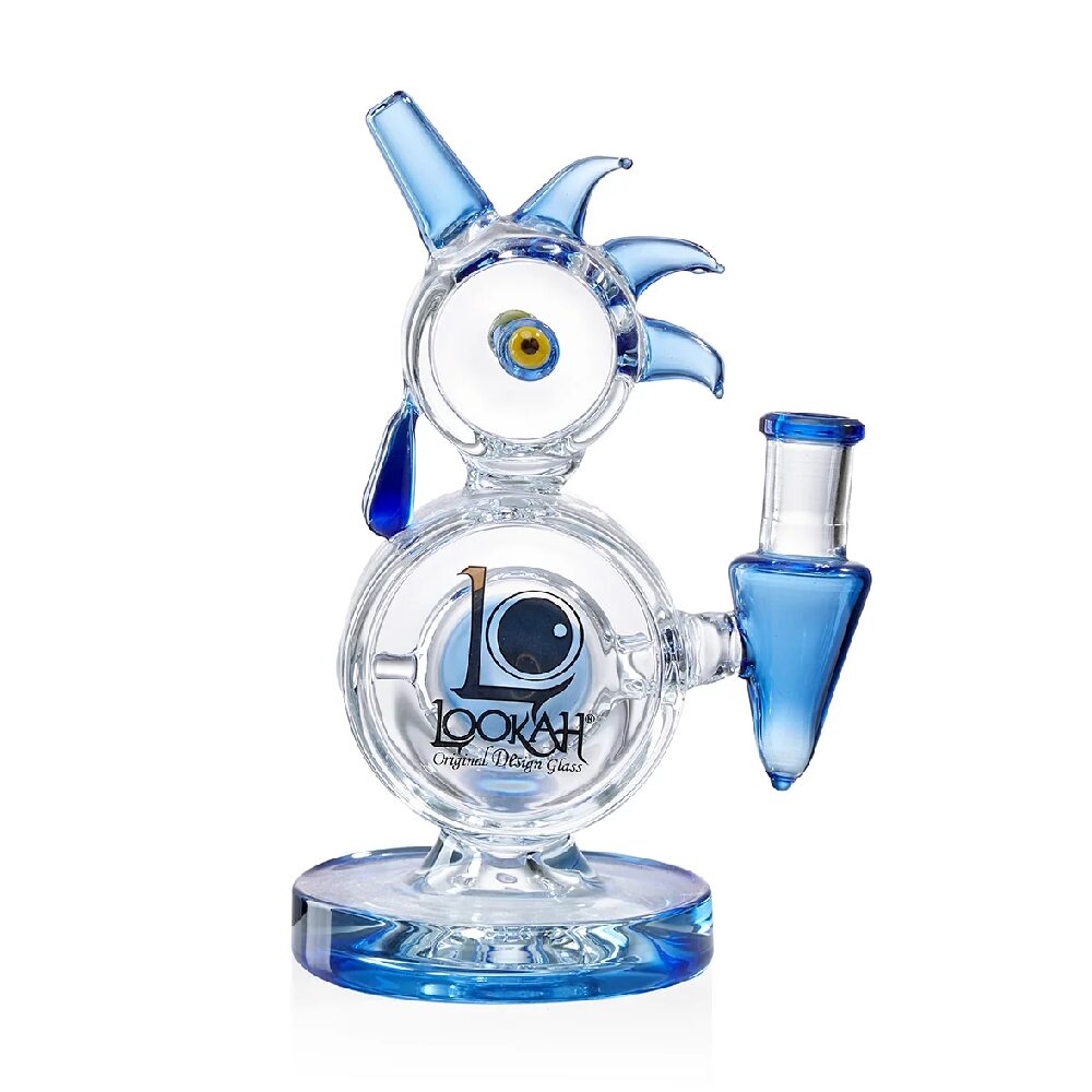 Lookah (Dab Rig) 8″ Mini Disc Percolator Rooster Glass Water Pipe Blue