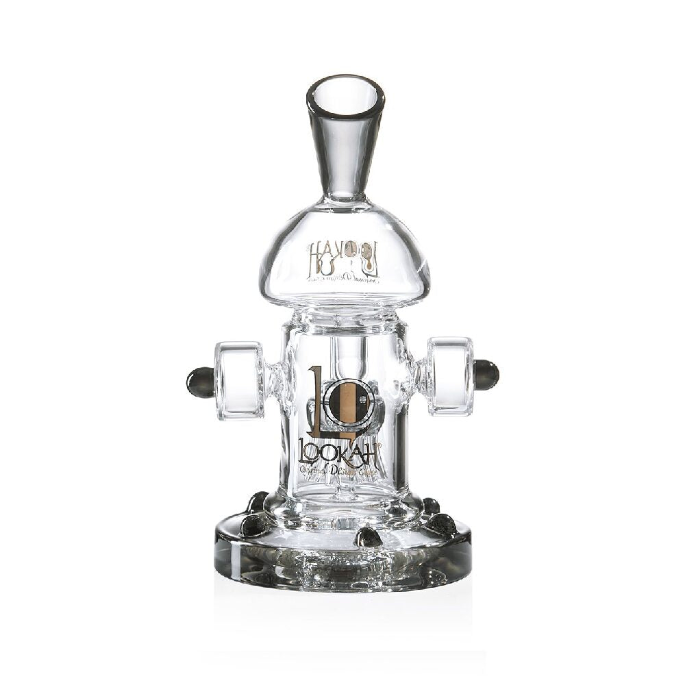 Lookah (Dab Rig) 8” Mini Recycler Percolator Steampunk Water Pipe Transparent Black