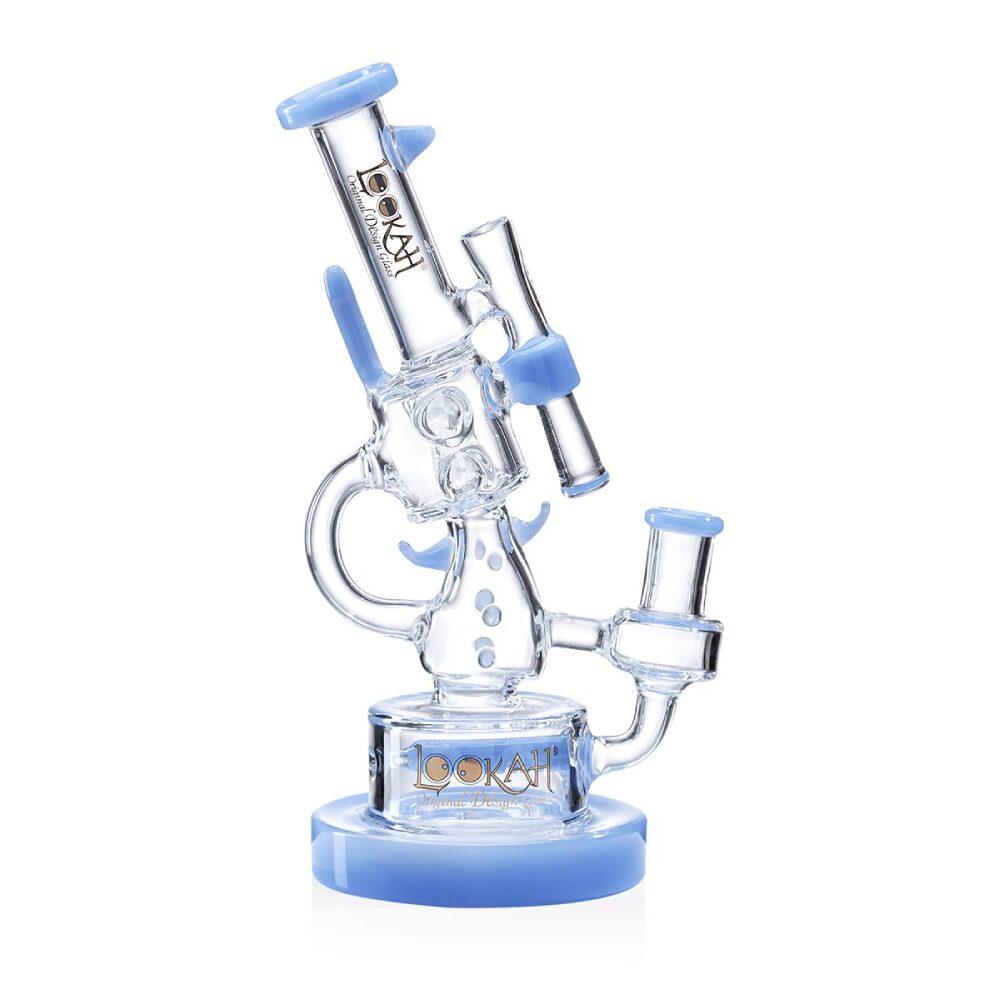 Lookah (Dab Rig) 10″ Cool Recycler Klein Handgun Water Pipe Blue