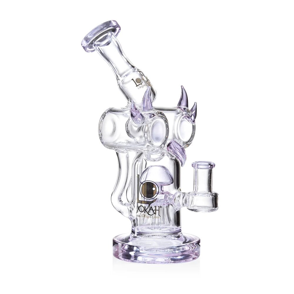 Lookah (Dab Rig) 10” Recycler Percolator Fantasy Bird Water Pipe Purple