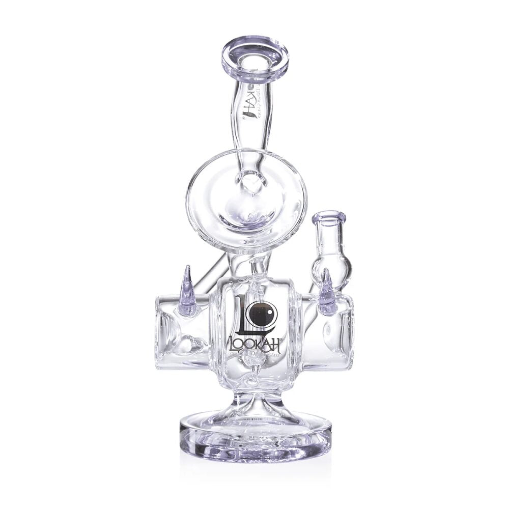 Lookah (Dab Rig) 11” Recycler Tripled Chamber Horn Water Pipe Purple