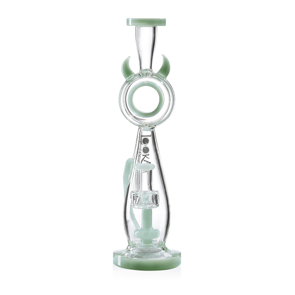 Lookah (Dab Rig) 12” Cute Percolator Elegant Cat Water Pipe Green