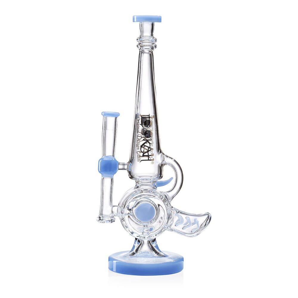 Lookah (Dab Rig) 13” Cool Recycler Gun Water Pipe Blue