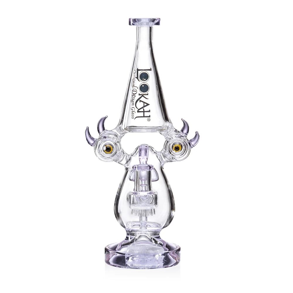 Lookah (Dab Rig) 12″ Recycler Color Rim Big Eyes Water Pipe Purple