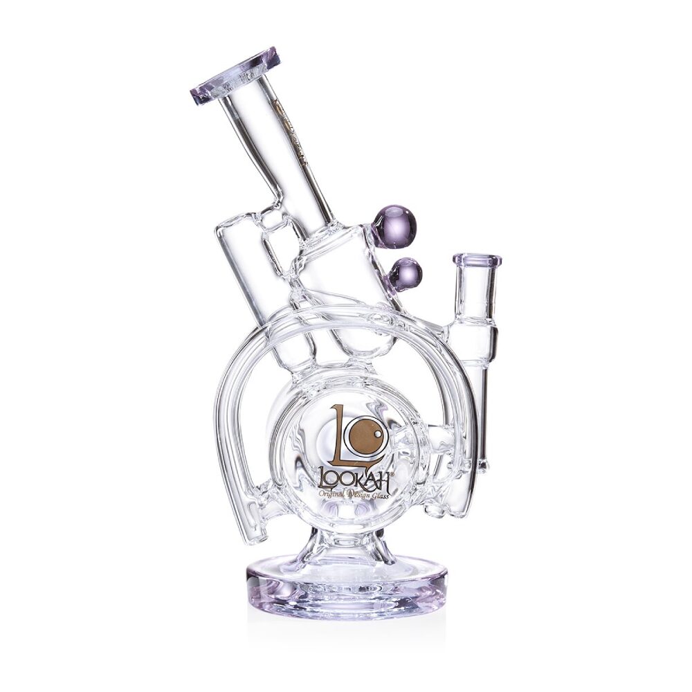 Lookah (Dab Rig) 14″ Recycler Orbital Double Chamber Water Pipe Purple