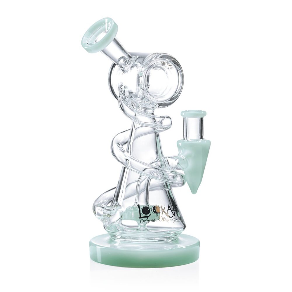 Lookah (Dab Rig) 9″ Mini Recycler Spiral Beaker Water Pipe Green