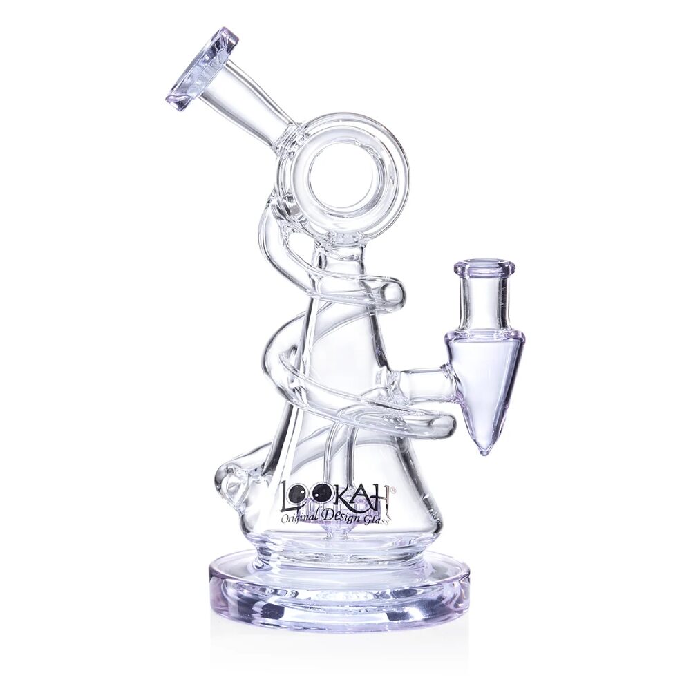 Lookah (Dab Rig) 9″ Mini Recycler Spiral Beaker Water Pipe Purple