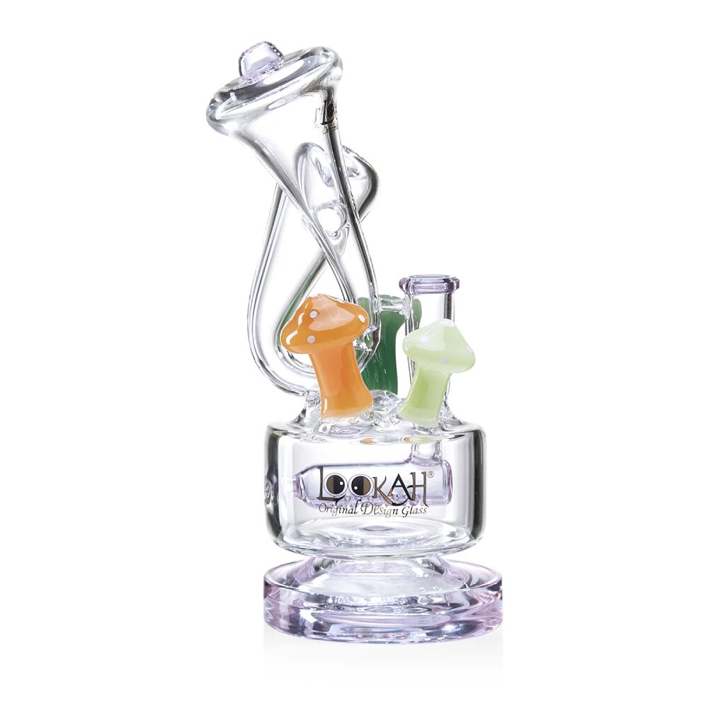 Lookah (Dab Rig) 9” Cute Recycler Fairy Mushroom Water Pipe Purple