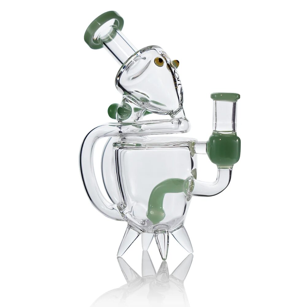 Lookah (Dab Rig) 8″ Recycler Cute Alien Glass Water Pipe Green
