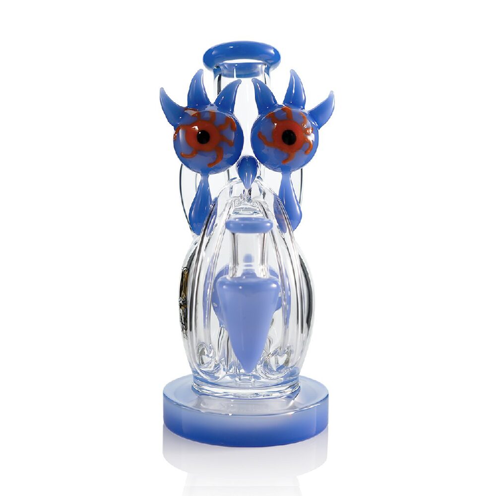 Lookah (Dab Rig) 10″ Cool Recycler Bloodshot Eyes Alien Water Pipe Blue