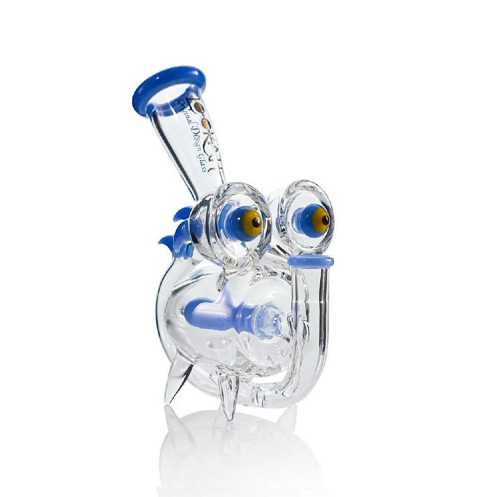 Lookah (Dab Rig) 8″ Mini Percolator WALL-E Glass Water Pipe Blue
