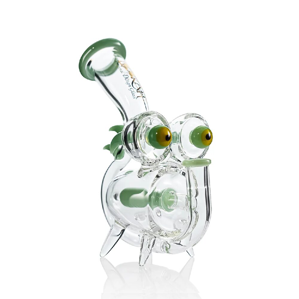 Lookah (Dab Rig) 8″ Mini Percolator WALL-E Glass Water Pipe Green
