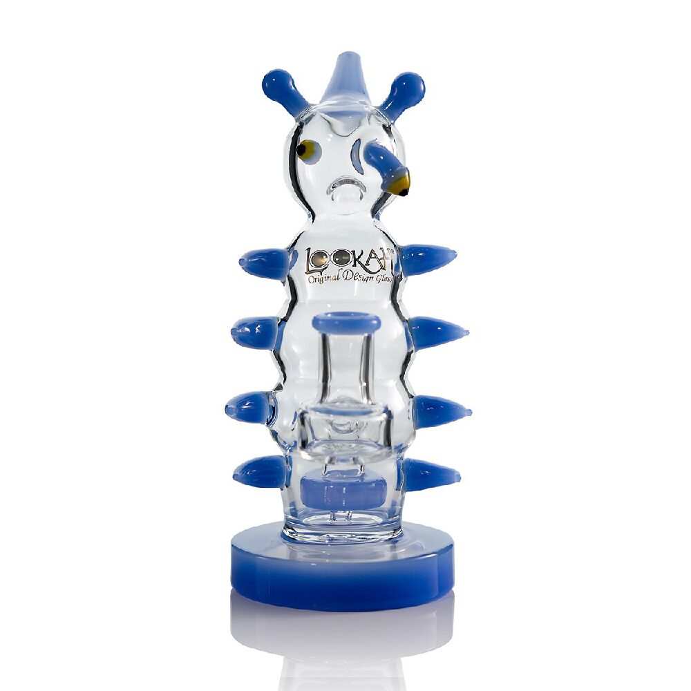Lookah (Dab Rig) 8” Mini Cool Grumpy Caterpillar Water Pipe Blue