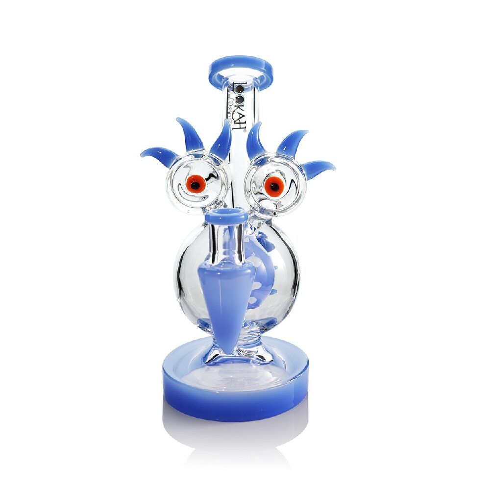 Lookah (Dab Rig) 8” Mini Sparkling Red Eyes Alien Water Pipe Blue
