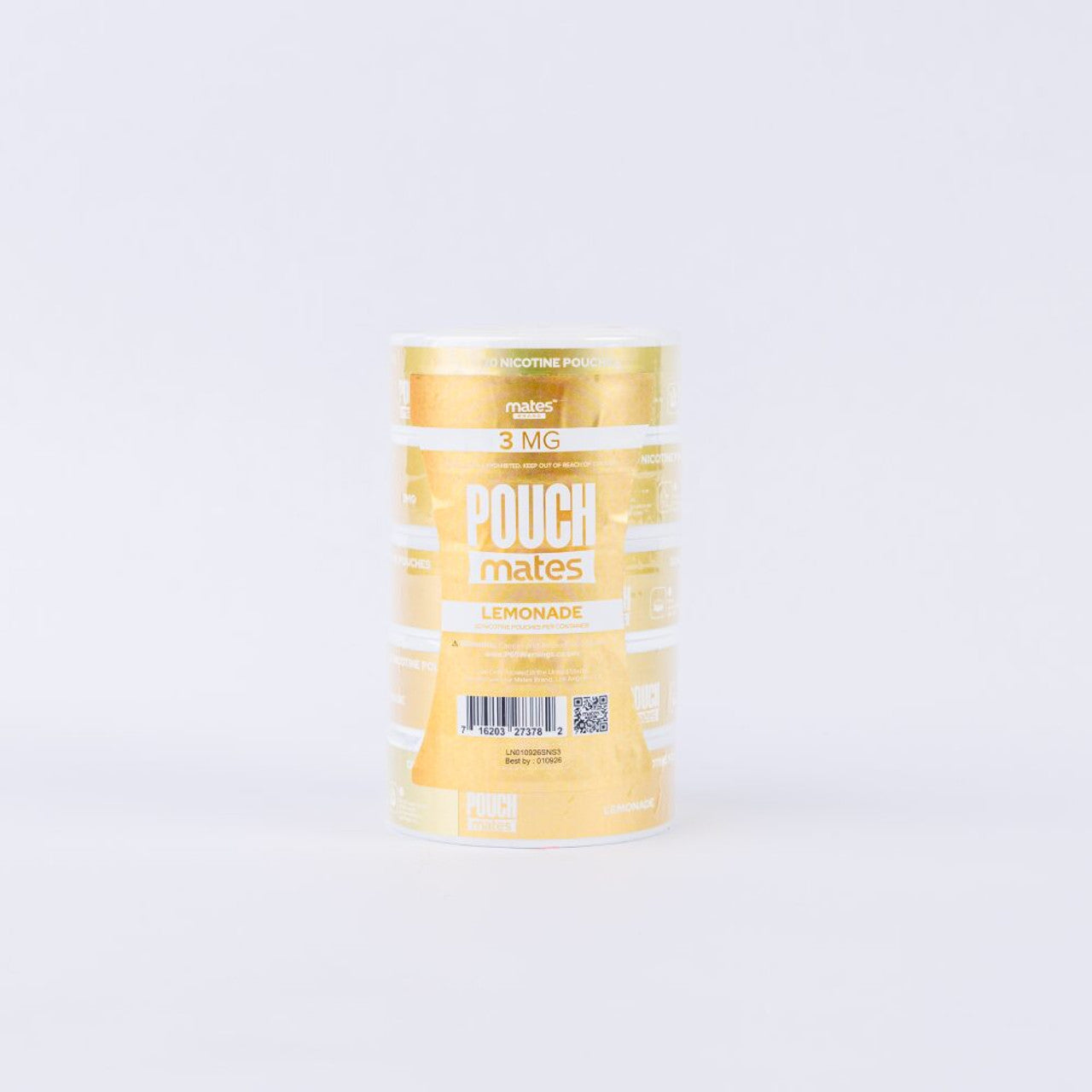 PouchMates (DSPLY 5pc)(Nic Pouch)(20ct Can) Lemonade with packaging