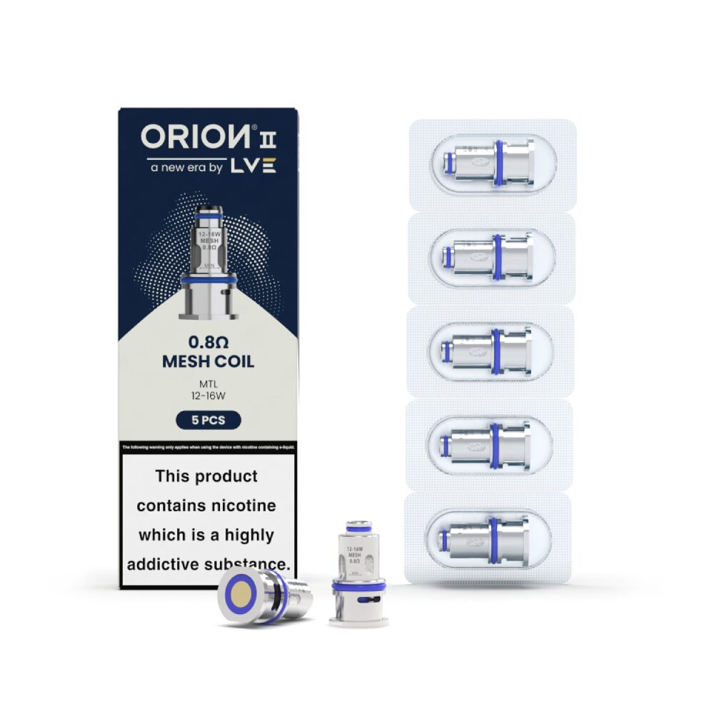 LVE Orion II V2 Mesh Coils (5-Pack) 0.8ohm MTL with packaging