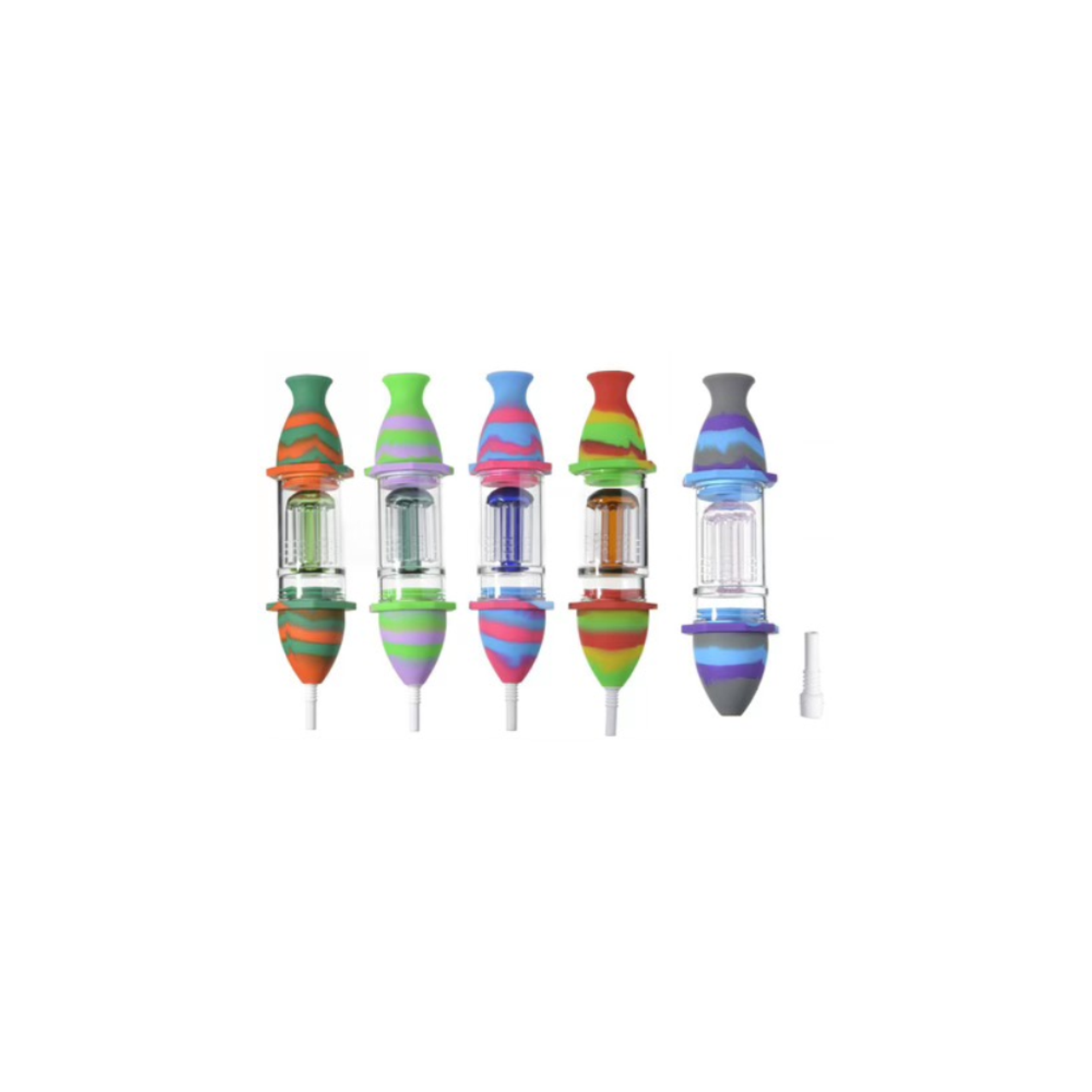 Non branded (Nectar Collector)(1-Pack) NC19 Silicone Tree Perc Nectar Collector with 10MM Ceramic Tip Group Photo