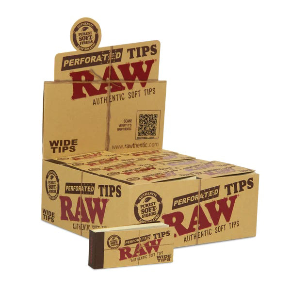 Raw* Rolling Tips Perforated Wide Tips with packaging