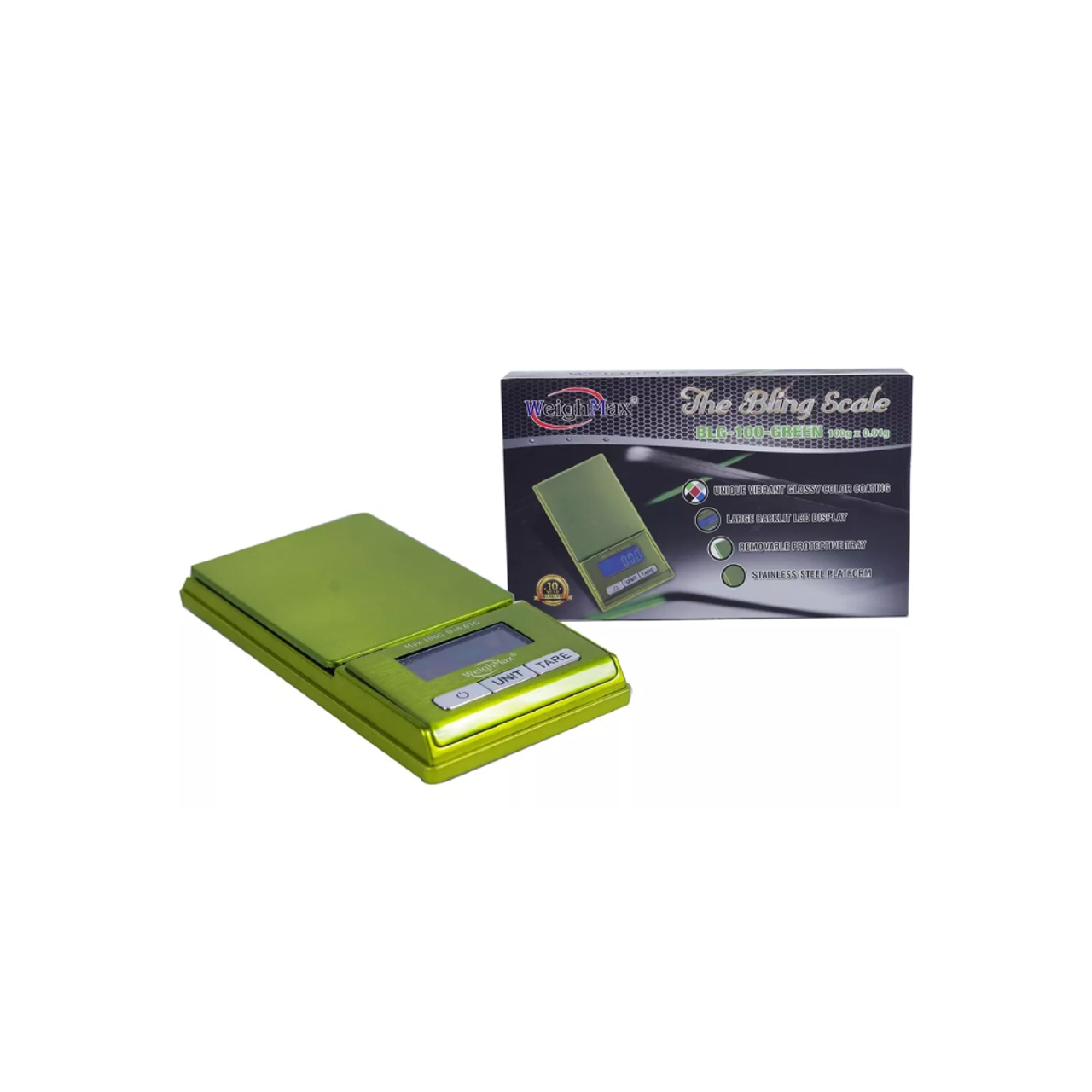 WeighMax (Scale) The Bling Scale BLG-100 Green with packaging