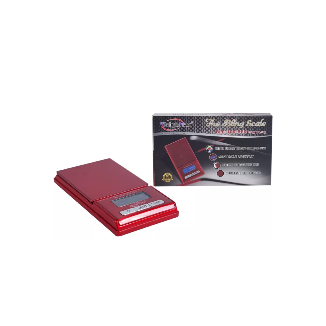 WeighMax (Scale) The Bling Scale BLG-100 Red with packaging