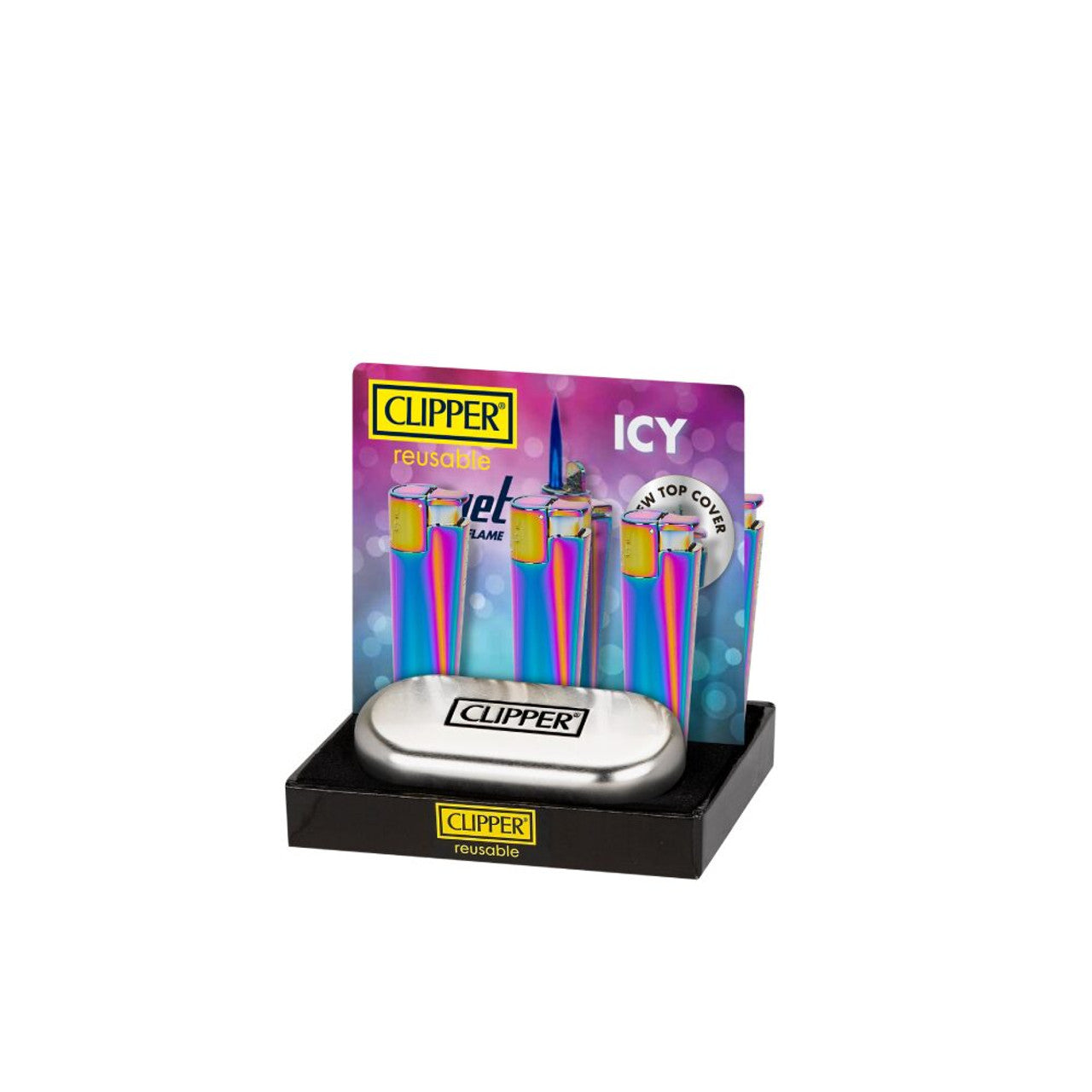 Clipper (DSPLY 12pc)(Lighter) CMKJ11 Jet Flame Icy (SAS)