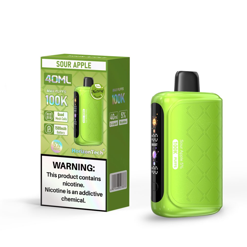 Horizon 100K Disposable Sour Apple with packaging