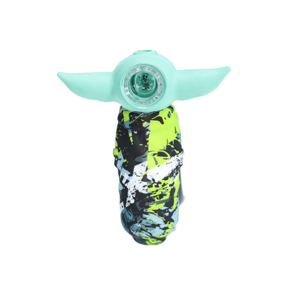 Non branded (Hand Pipe) SHP13 Baby Yoda Design Silicone Hand Pipe (SAS) back view