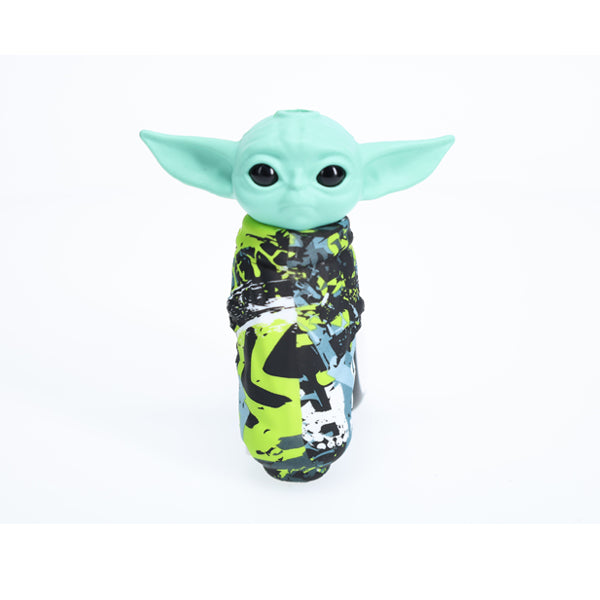 Non branded (Hand Pipe) SHP13 Baby Yoda Design Silicone Hand Pipe (SAS) front view