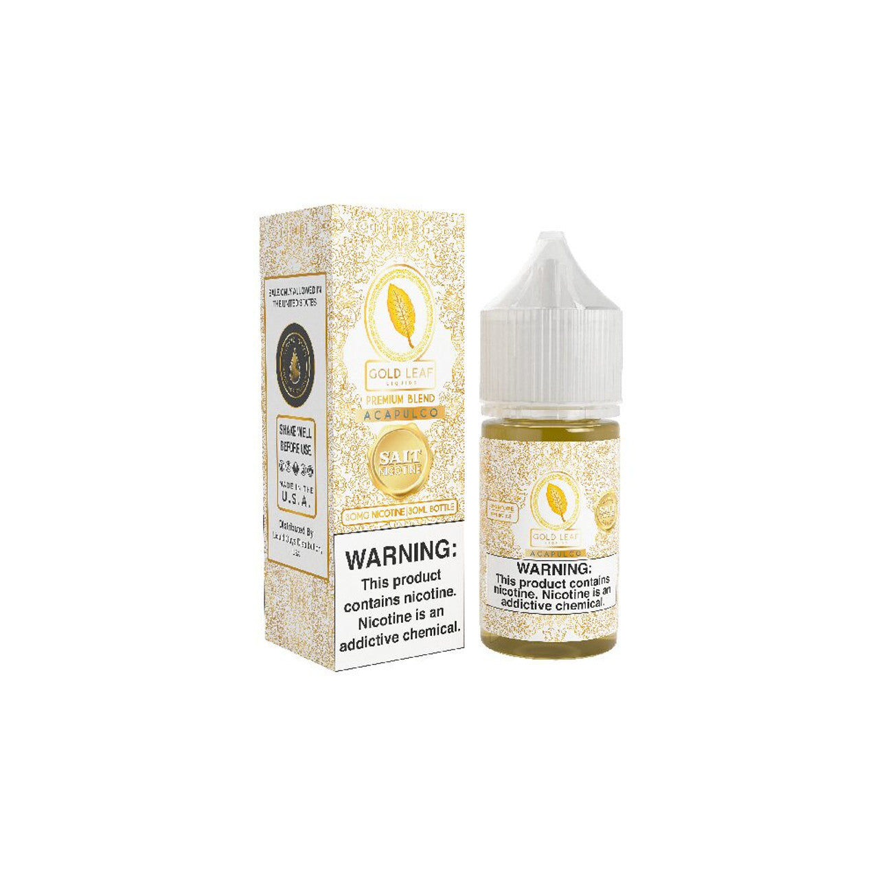 Acapulco Gold Leaf Salts 30mL Bottle with packaging